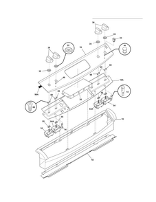 Backguard Diagram and Parts List for FFES3025LBE  Frigidaire Range