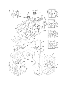 Burner Diagram and Parts List for FGGF304DLF3  Frigidaire Range