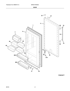 Door Diagram and Parts List for MRAD19V9QSC  Frigidaire Refrigerator