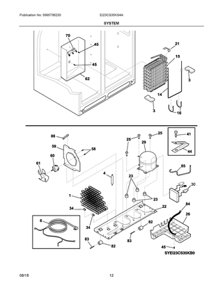 System Diagram and Parts List for EI23CS35KS4A  Frigidaire Refrigerator
