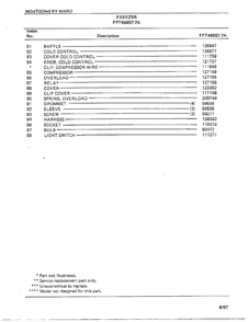 Freezer Page 6 Diagram and Parts List for 46657A-7  Frigidaire Freezer