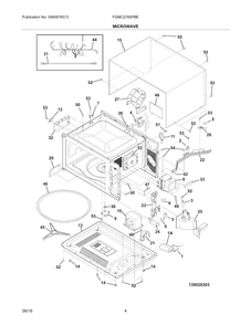 Microwave Diagram and Parts List for FGMC2765PBE  Frigidaire Microwave Oven Combo