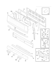 Backguard Diagram and Parts List for EI30GF55GSJ  Electrolux Range