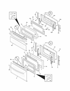 Doors Diagram and Parts List for 79078022300  Kenmore Range