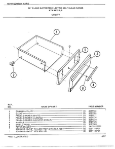 30" Floor Supported Elec Utility Diagram and Parts List for 4478B  Frigidaire Range