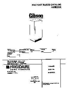Cover Diagram and Parts List for GFU09M2HW4  Gibson Freezer