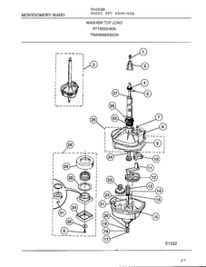 Transmission Diagram and Parts List for 6009-80A  Frigidaire Washer