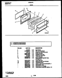DOOR PARTS Diagram and Parts List for CP303VP2D3  Frigidaire Range