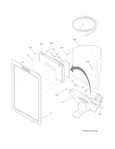 Ice & Water Dispenser Diagram and Parts List for EI23CS35KS3A  Electrolux Refrigerator