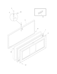 Door Diagram and Parts List for KCS150LW1  Kelvinator Freezer