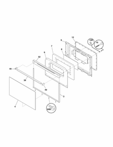 Door Diagram and Parts List for 79070300706  Kenmore Range