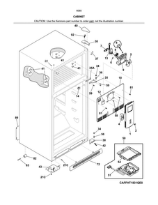 Cabinet Diagram and Parts List for 25360609414  Kenmore Refrigerator