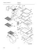 SHELVES Diagram and Parts List for FRS26TS6DW3  Frigidaire Refrigerator