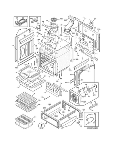 Body Diagram and Parts List for EI30GF45QSB  Electrolux Range