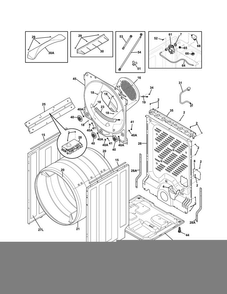 Cabinet/drum Diagram and Parts List for EIMGD55QT0  Electrolux Dryer
