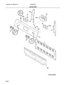 Backguard Diagram and Parts List for FCRC3012ABB  Frigidaire Range