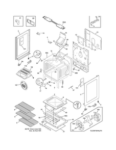 Body Diagram and Parts List for LGGF3044LFH  Frigidaire Range