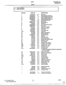 Body Page 2 Diagram and Parts List for 484240A  Frigidaire Range
