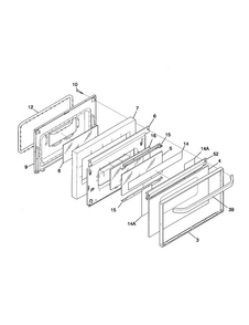 Door Diagram and Parts List for FGFB64CJSC  Frigidaire Range