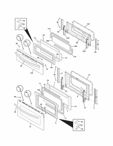 Doors Diagram and Parts List for 79078023300  Kenmore Range