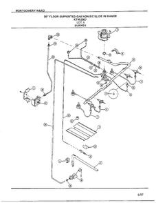 30` Floor/burner Diagram and Parts List for 2507A  Frigidaire Range