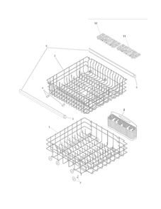 Racks Diagram and Parts List for LFBD2409LW0B  Frigidaire Dishwasher