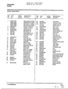 Frigidaire Range Page 4 Diagram and Parts List for 4281  Frigidaire Range