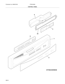 Control Panel Diagram and Parts List for FFBD2408NS8C  Frigidaire Dishwasher