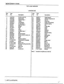 Top Load Washer Page 6 Diagram and Parts List for 6008A  Frigidaire Washer