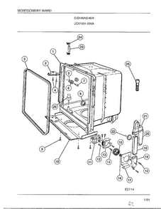 Dishwasher Page 5 Diagram and Parts List for 1031-005A  Frigidaire Dishwasher
