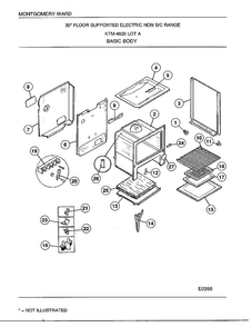 Basic Body Diagram and Parts List for 4829A  Frigidaire Range