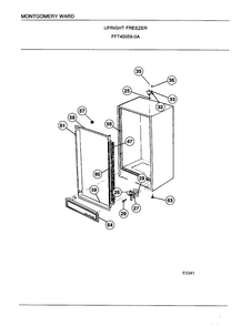 Upright Freezer Page 3 Diagram and Parts List for 45059A  Frigidaire Freezer