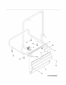 Frame Diagram and Parts List for 58714014412B  Kenmore Dishwasher