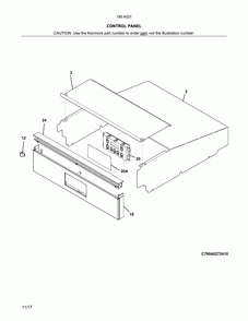 Control panel Diagram and Parts List for 79040279412  Kenmore Wall Oven