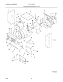UPPER CABINET/DRUM HEATER Diagram and Parts List for GLGT1142FS2  Frigidaire Washer Dryer Combo