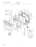 DOOR Diagram and Parts List for LGEF3045KFB  Frigidaire Range