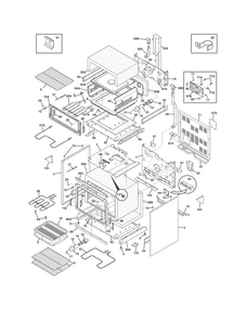 Body Diagram and Parts List for FGEF300DNWA  Frigidaire Range