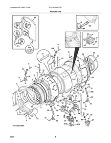 Motor/Tub Diagram and Parts List for EFLS628WTT00  Frigidaire Washer