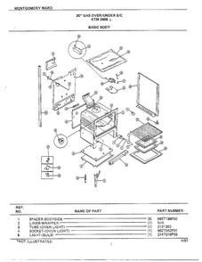 Part Location Diagram of 241T018P255 Frigidaire Fastener power cord