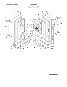 Fresh Food Door Diagram and Parts List for EI28BS65KSGA  Electrolux Refrigerator