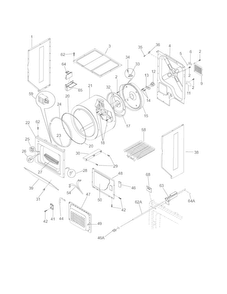 Upper Cabinet/drum Heater Diagram and Parts List for 41797922700  Kenmore Washer Dryer Combo