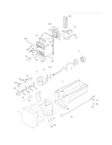 Ice Container Diagram and Parts List for FGHF2344MF5  Frigidaire Refrigerator