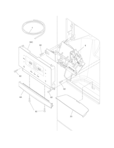 Controls & Ice Dispenser Diagram and Parts List for FPHF2399PF0  Frigidaire Refrigerator