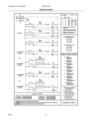 Wiring Diagram Diagram and Parts List for EI24EC15KS2  Frigidaire Cooktop