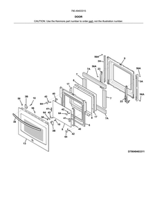Door Diagram and Parts List for 79049403315  Kenmore Wall Oven