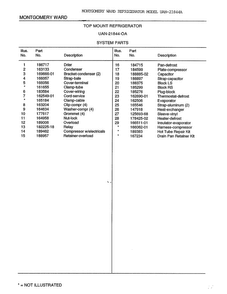 System Parts Page 2 Diagram and Parts List for 21844A  Frigidaire Refrigerator