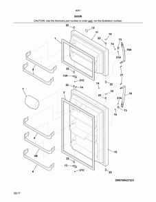 Door Diagram and Parts List for 25360419614  Kenmore Refrigerator