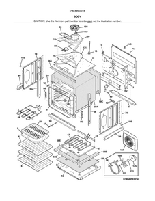 Body Diagram and Parts List for 79049503314  Kenmore Wall Oven