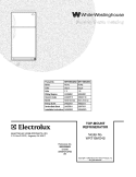COVER Diagram and Parts List for WRT15MG4BW1  Westinghouse Refrigerator