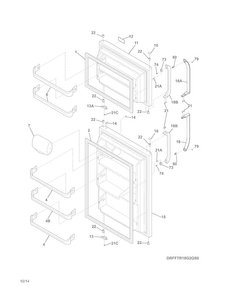 Doors Diagram and Parts List for FFTR18G2QW0  Frigidaire Refrigerator